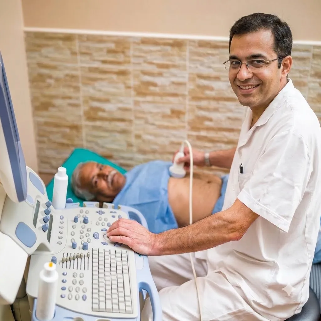 Cardiologist consulting a patient about echo results