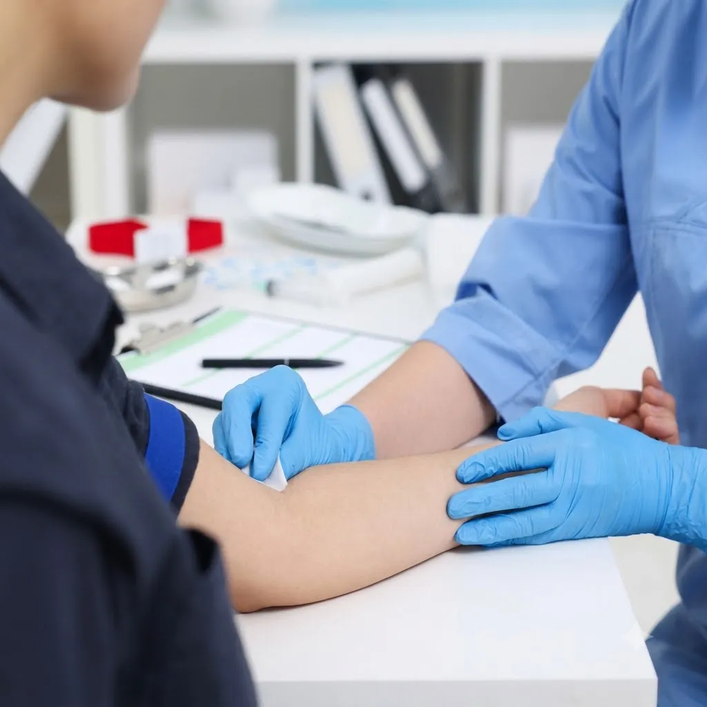 Lab technician processing samples
