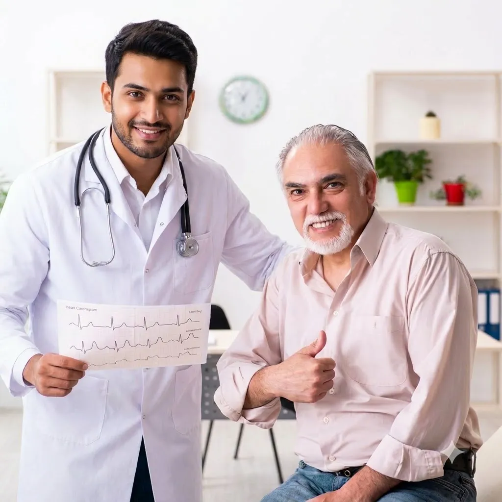 Patient undergoing an ECG examination